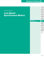 ORIENTAL MOTOR LOW-SPEED SYCHRONOUS MOTORS CATALOG LOW-SPEED SYNCHRONOUS STANDARD AC MOTORS